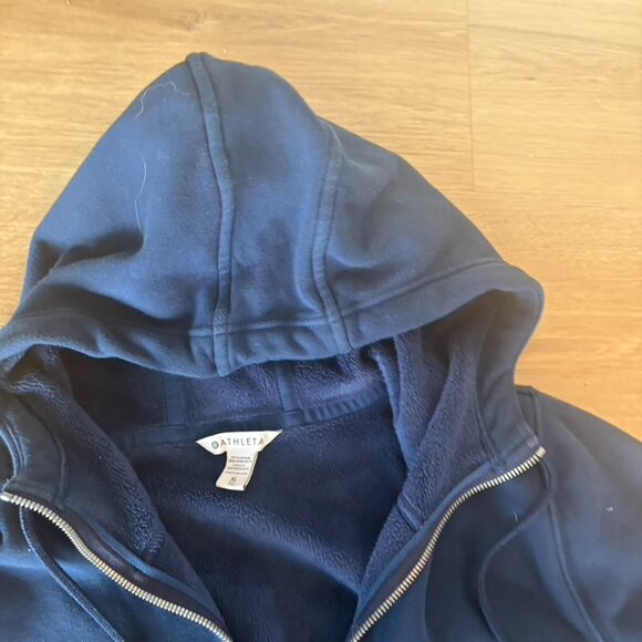 ATHLETA Cozy Karma 1/4 Zip Hoodie Enchanted Blue Sport Sweatshirt size XL - Picture 6 of 11